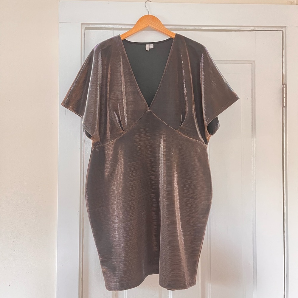 Gold v-neck dress